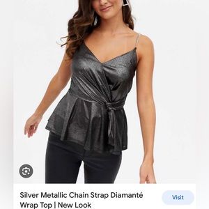 Sparkly Blank Cami with Chain Straps NWOT